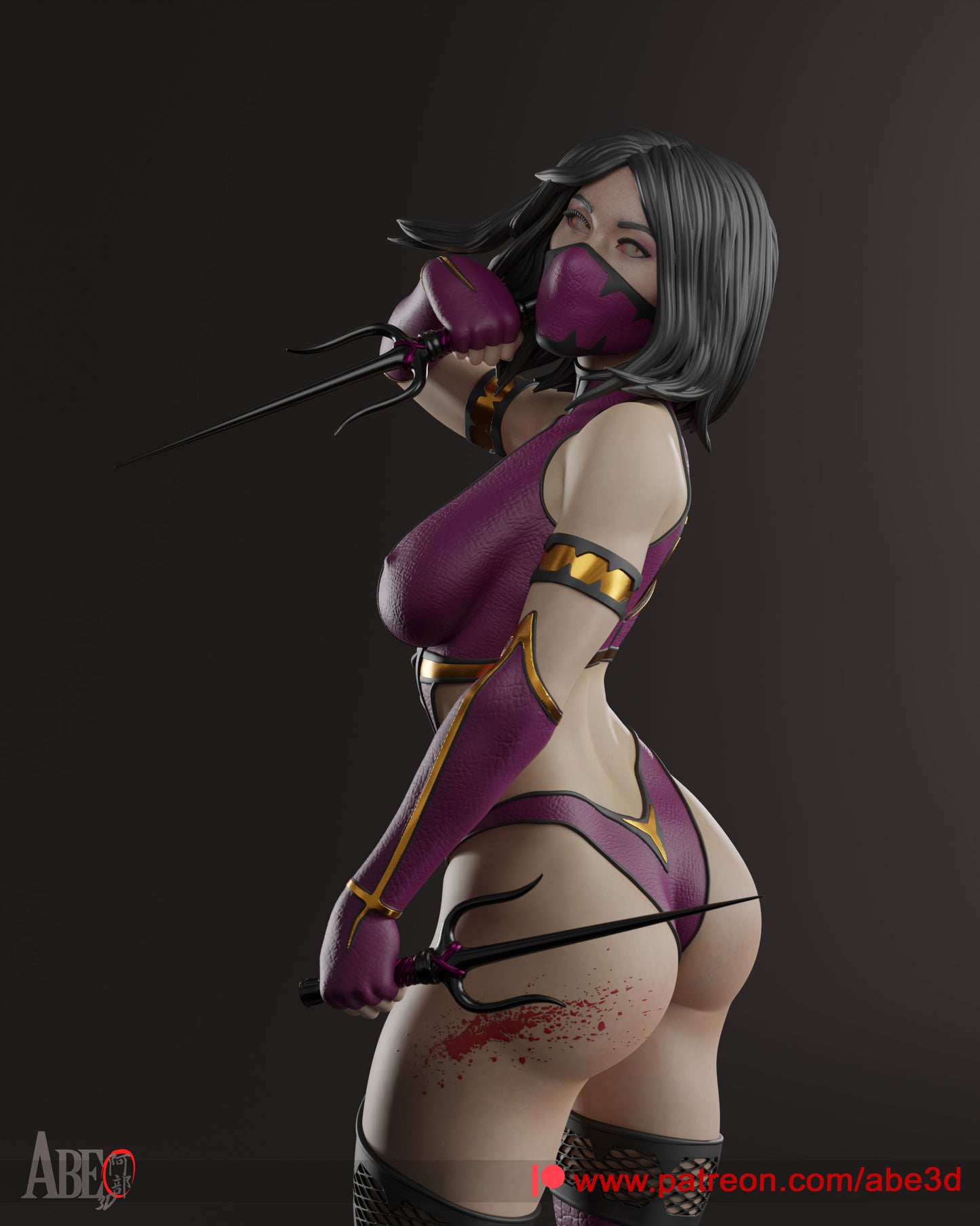 Mileena (ALL HEAD VARIANTS INCLUDED) - Unassembled and Unpainted Garage Kit - Model Designed by Abe3d