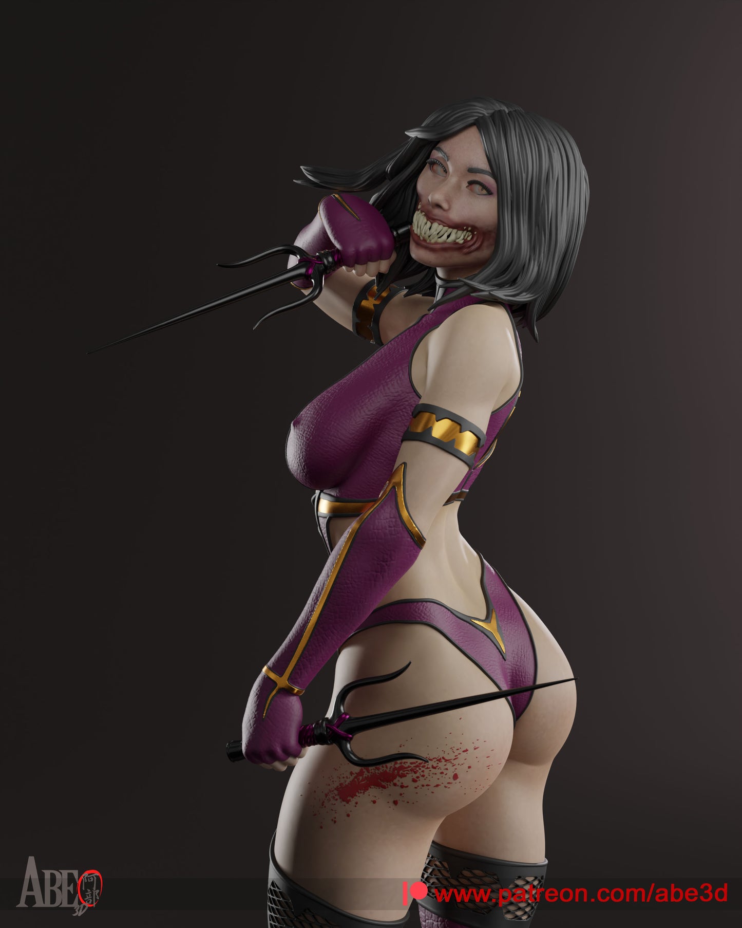 Mileena (ALL HEAD VARIANTS INCLUDED) - Unassembled and Unpainted Garage Kit - Model Designed by Abe3d
