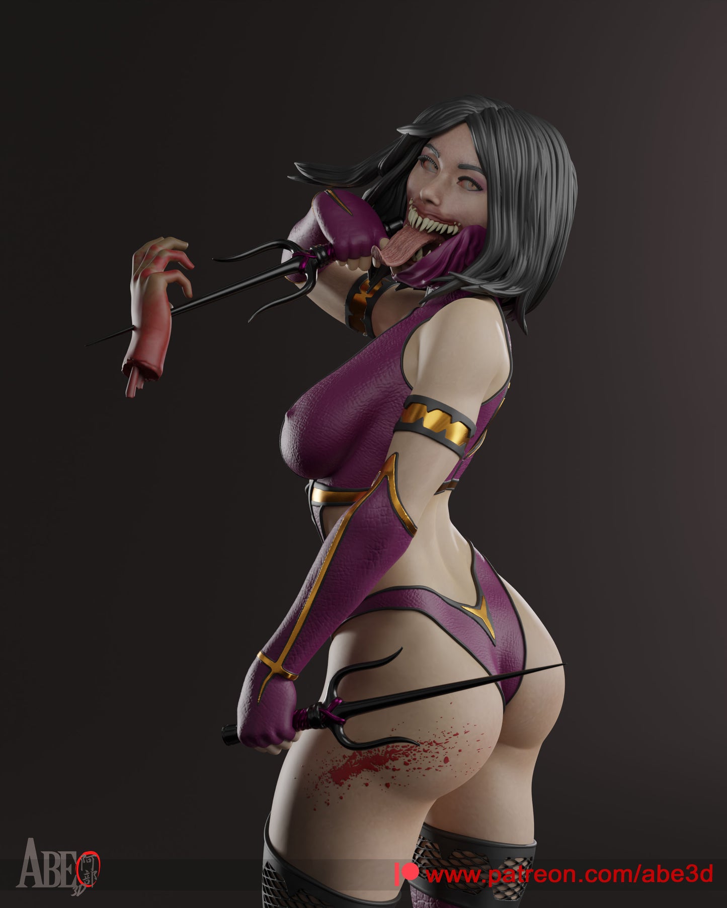Mileena (ALL HEAD VARIANTS INCLUDED) - Unassembled and Unpainted Garage Kit - Model Designed by Abe3d