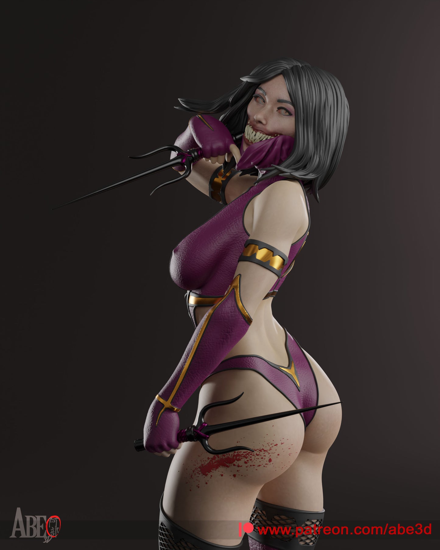 Mileena (ALL HEAD VARIANTS INCLUDED) - Unassembled and Unpainted Garage Kit - Model Designed by Abe3d