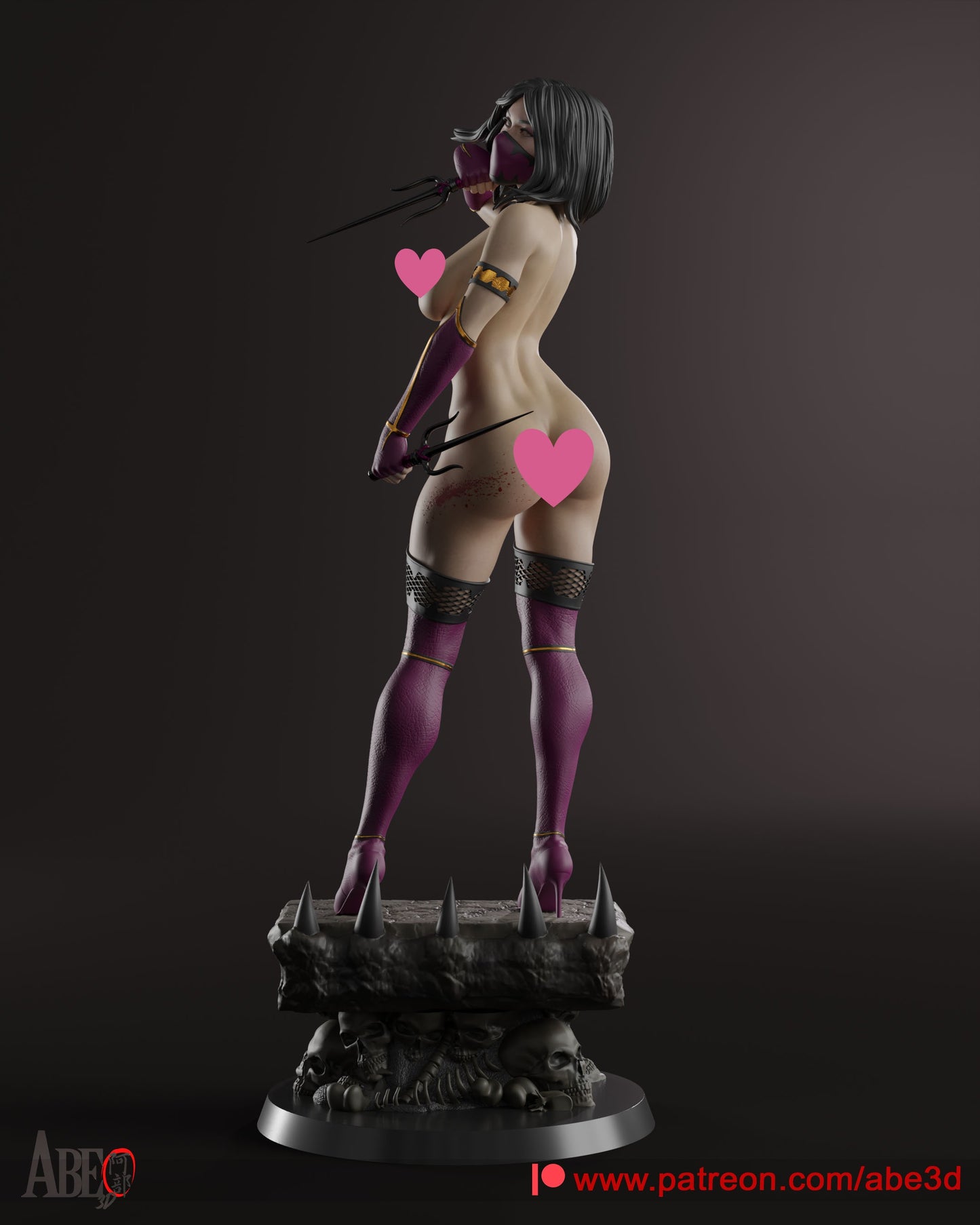 Mileena NSFW - Unassembled and Unpainted Garage Kit - Model Designed by Abe3d