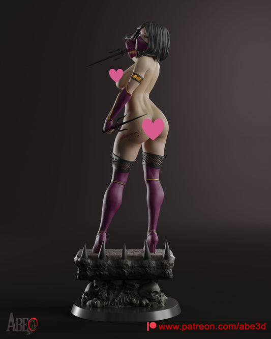 Mileena NSFW - Unassembled and Unpainted Garage Kit - Model Designed by Abe3d