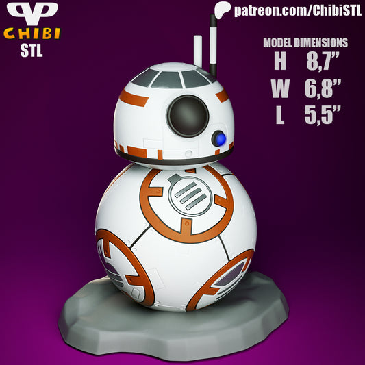BB-8 - Unassembled and Unpainted Garage Kit - Model Designed by ChibiSTL