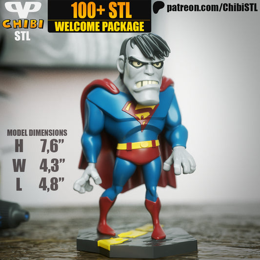Chibi Bizarro - Unassembled and Unpainted Garage Kit - Model Designed by ChibiSTL