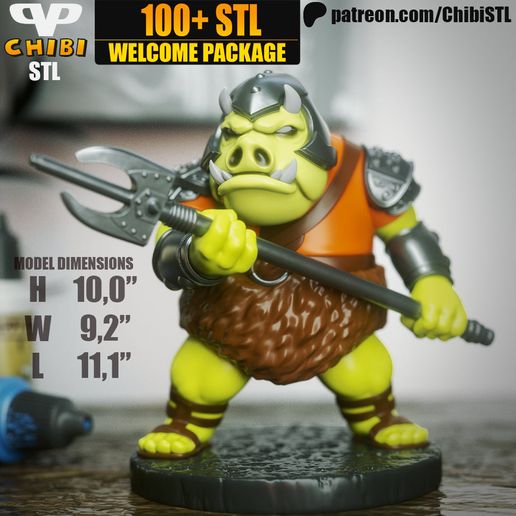 Chibi Gamorrean - Unassembled and Unpainted Garage Kit - Model Designed by ChibiSTL