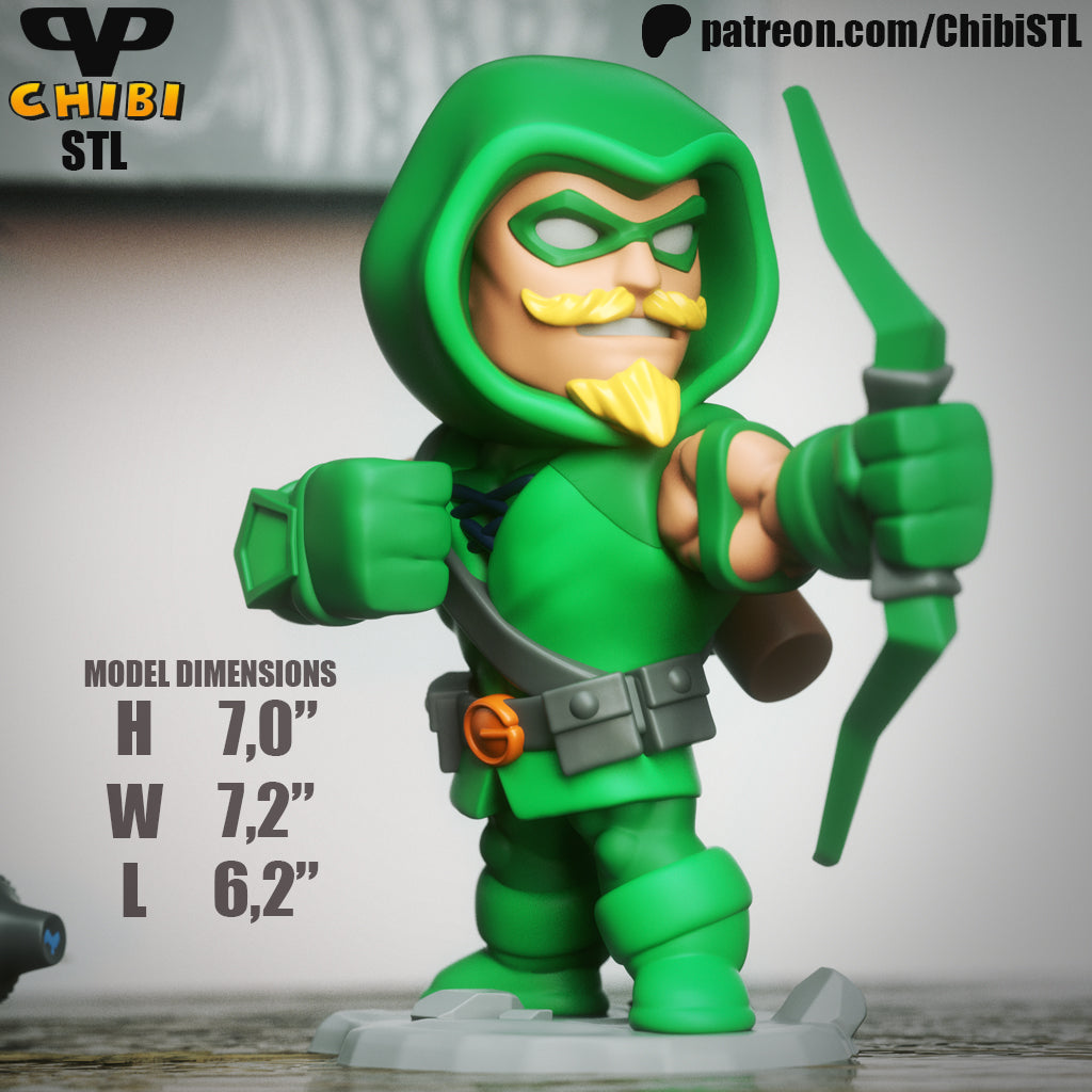 Green Arrow  - Unassembled and Unpainted Garage Kit - Model Designed by ChibiSTL
