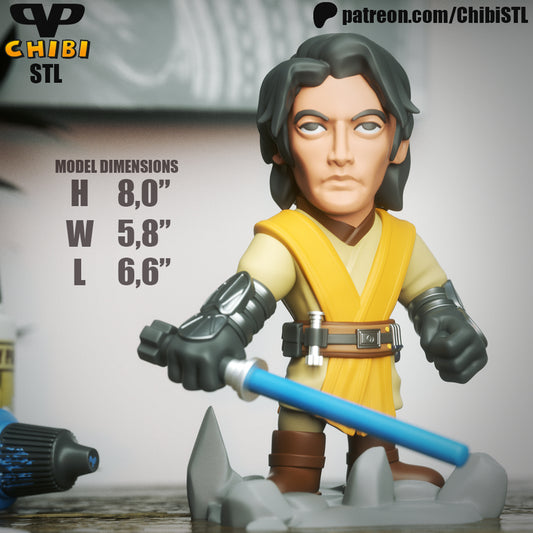 Jedi Master - Unassembled and Unpainted Garage Kit - Model Designed by ChibiSTL