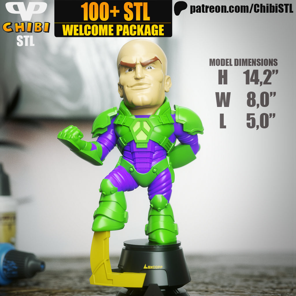 Lex Luthor - Unassembled and Unpainted Garage Kit - Model Designed by ChibiSTL