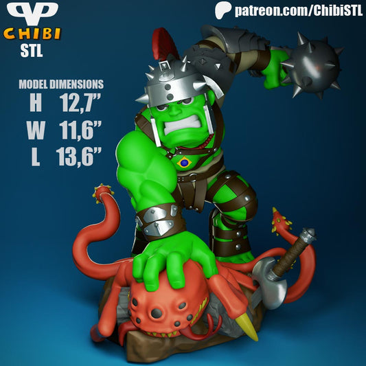 Gladiator Hulk - Unassembled and Unpainted Garage Kit - Model Designed by ChibiSTL