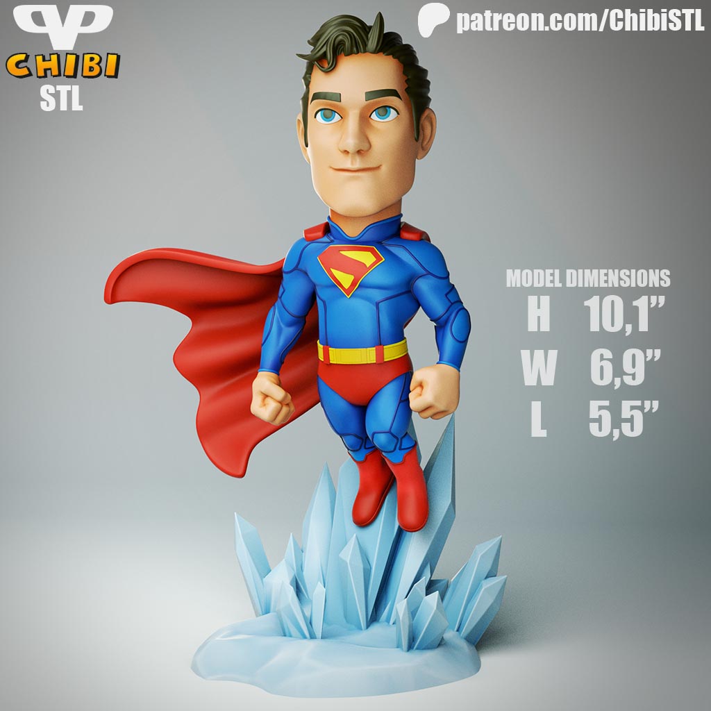Superman - Unassembled and Unpainted Garage Kit - Model Designed by ChibiSTL