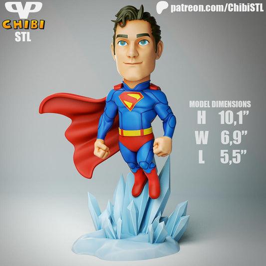 Superman - Unassembled and Unpainted Garage Kit - Model Designed by ChibiSTL