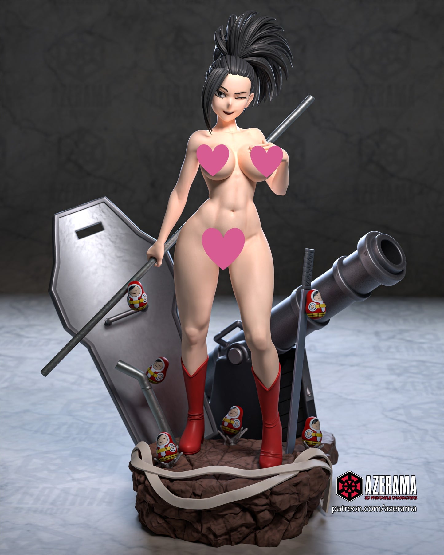 Momo NSFW - Unassembled and Unpainted Garage Kit - Model Designed by Azerama