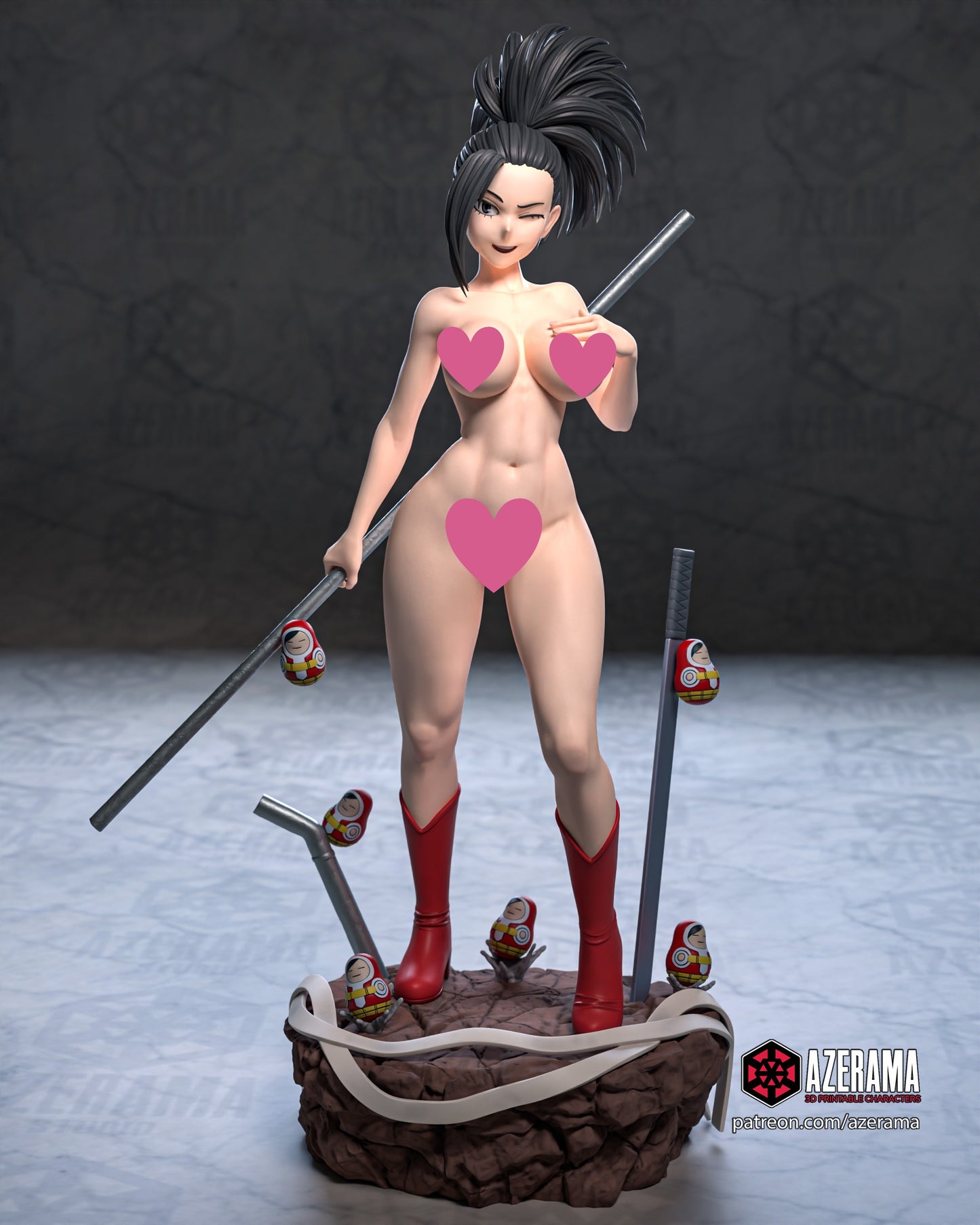 Momo NSFW - Unassembled and Unpainted Garage Kit - Model Designed by Azerama