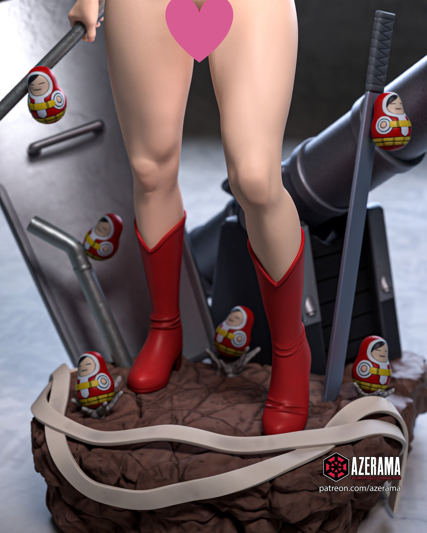 Momo NSFW - Unassembled and Unpainted Garage Kit - Model Designed by Azerama