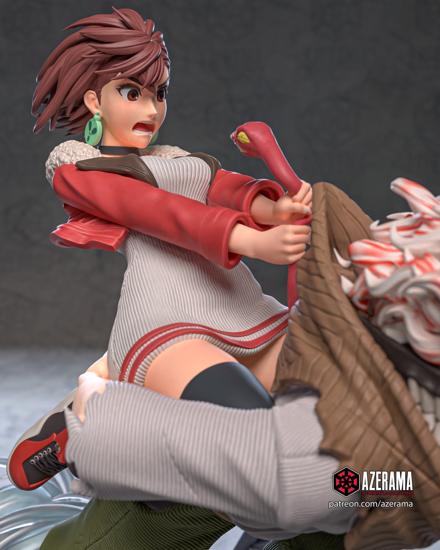 Momo and Okarun - Unassembled and Unpainted Garage Kit - Model Designed by Azerama