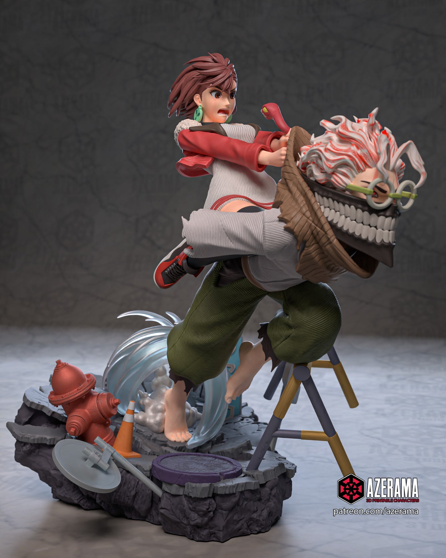 Momo and Okarun - Unassembled and Unpainted Garage Kit - Model Designed by Azerama
