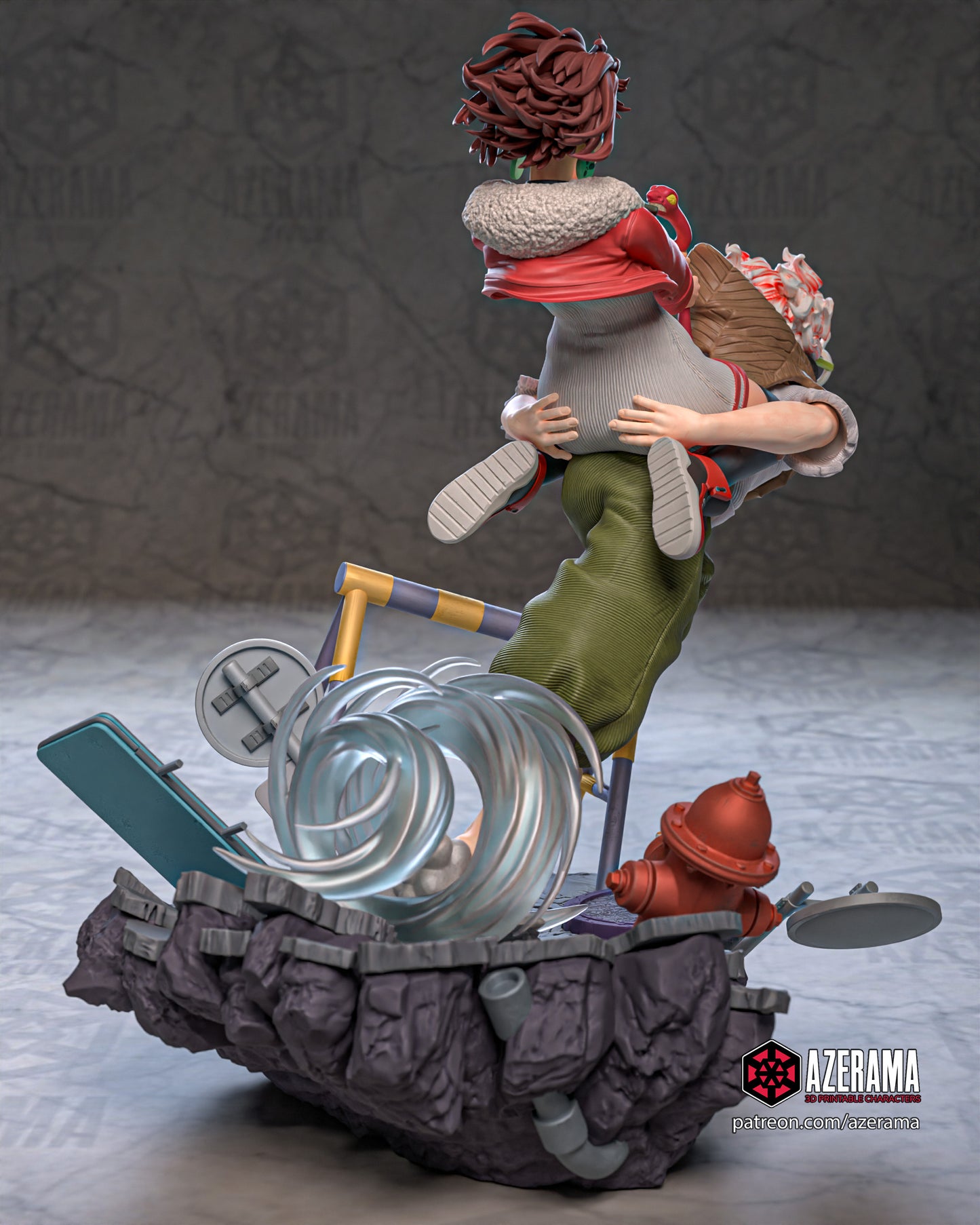 Momo and Okarun - Unassembled and Unpainted Garage Kit - Model Designed by Azerama