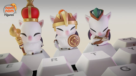 Moogle KeyCaps - UNPAINTED - Model Designed by NomNom Figures