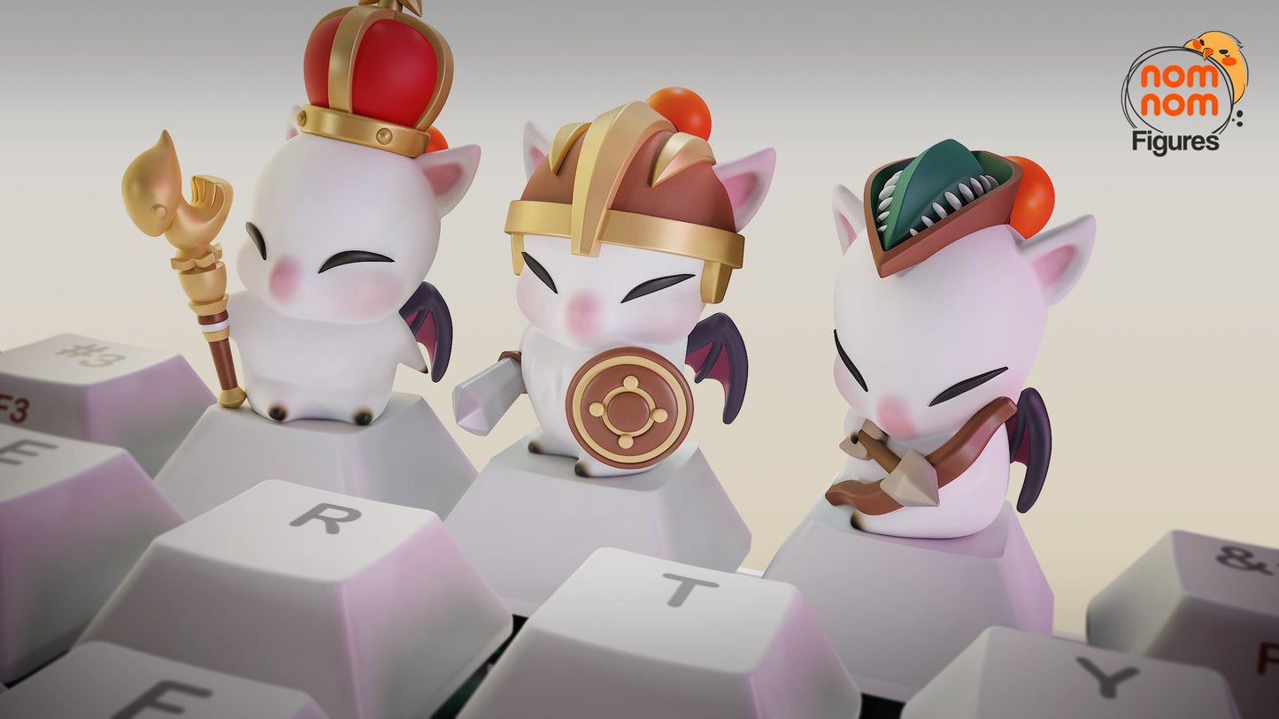 Moogle KeyCaps - UNPAINTED - Model Designed by NomNom Figures