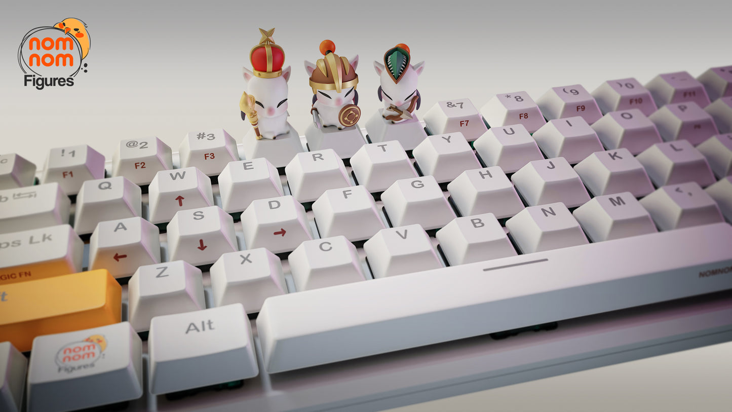 Moogle KeyCaps - UNPAINTED - Model Designed by NomNom Figures