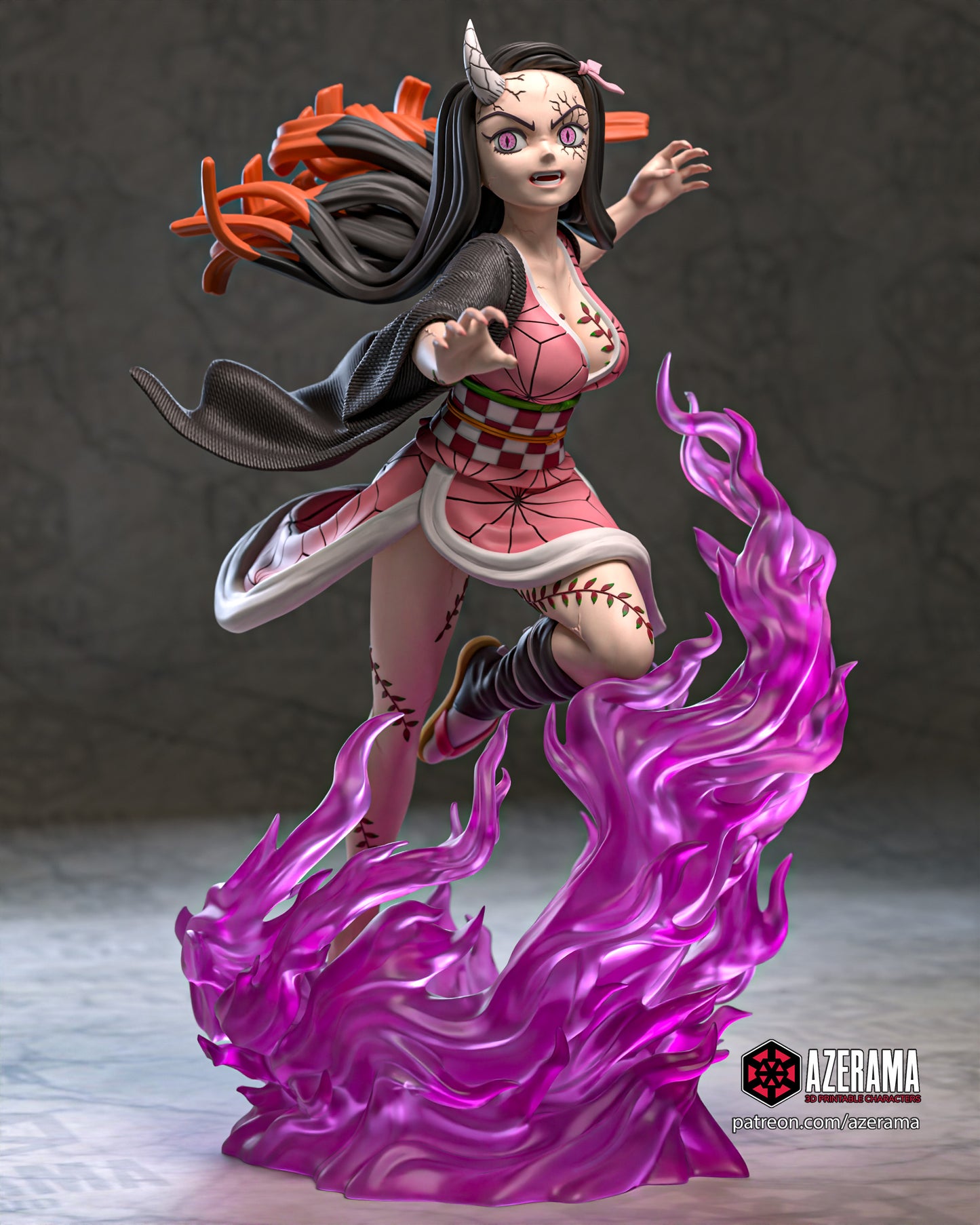 Nezuko - Unassembled and Unpainted Garage Kit - Model Designed by Azerama