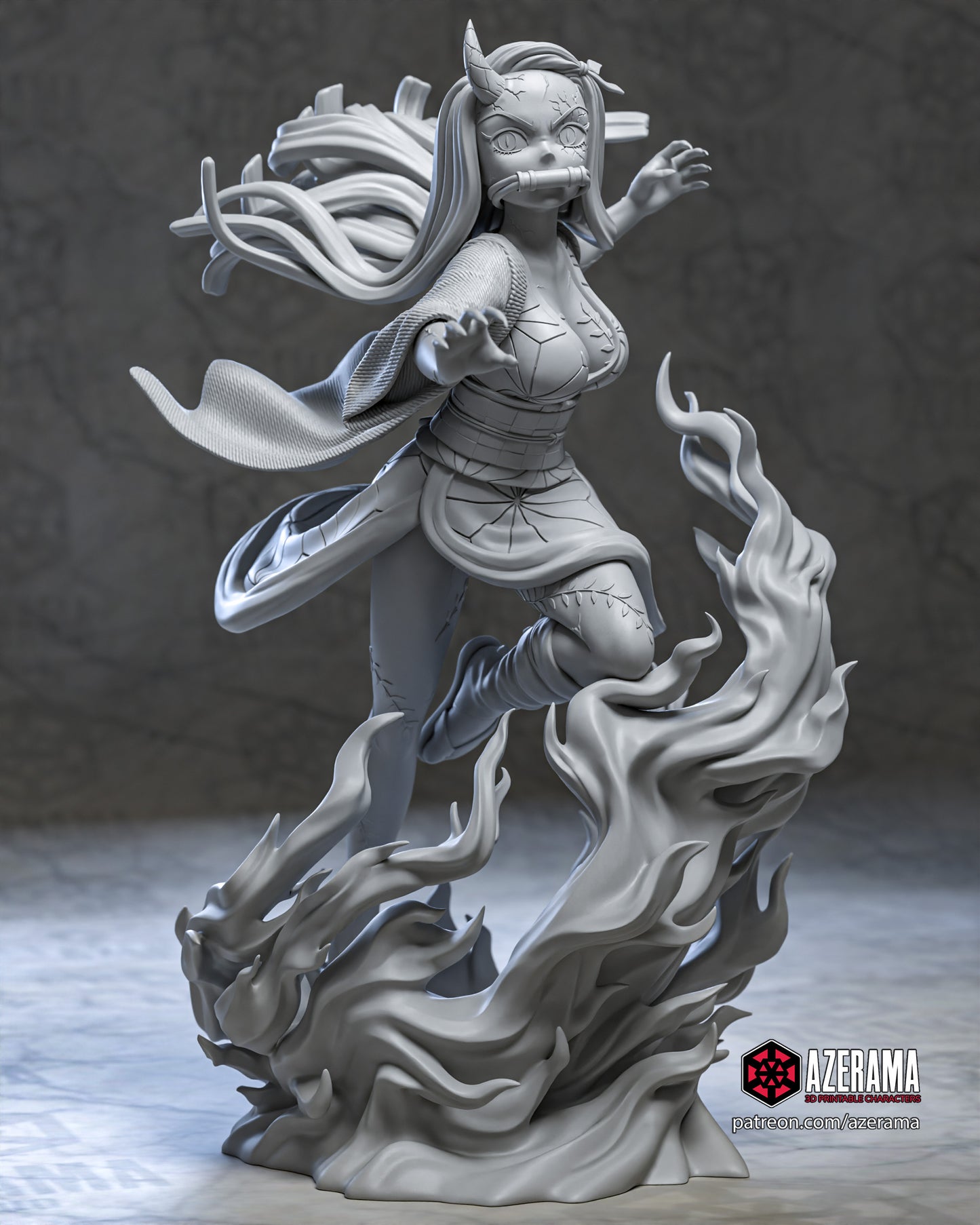 Nezuko - Unassembled and Unpainted Garage Kit - Model Designed by Azerama