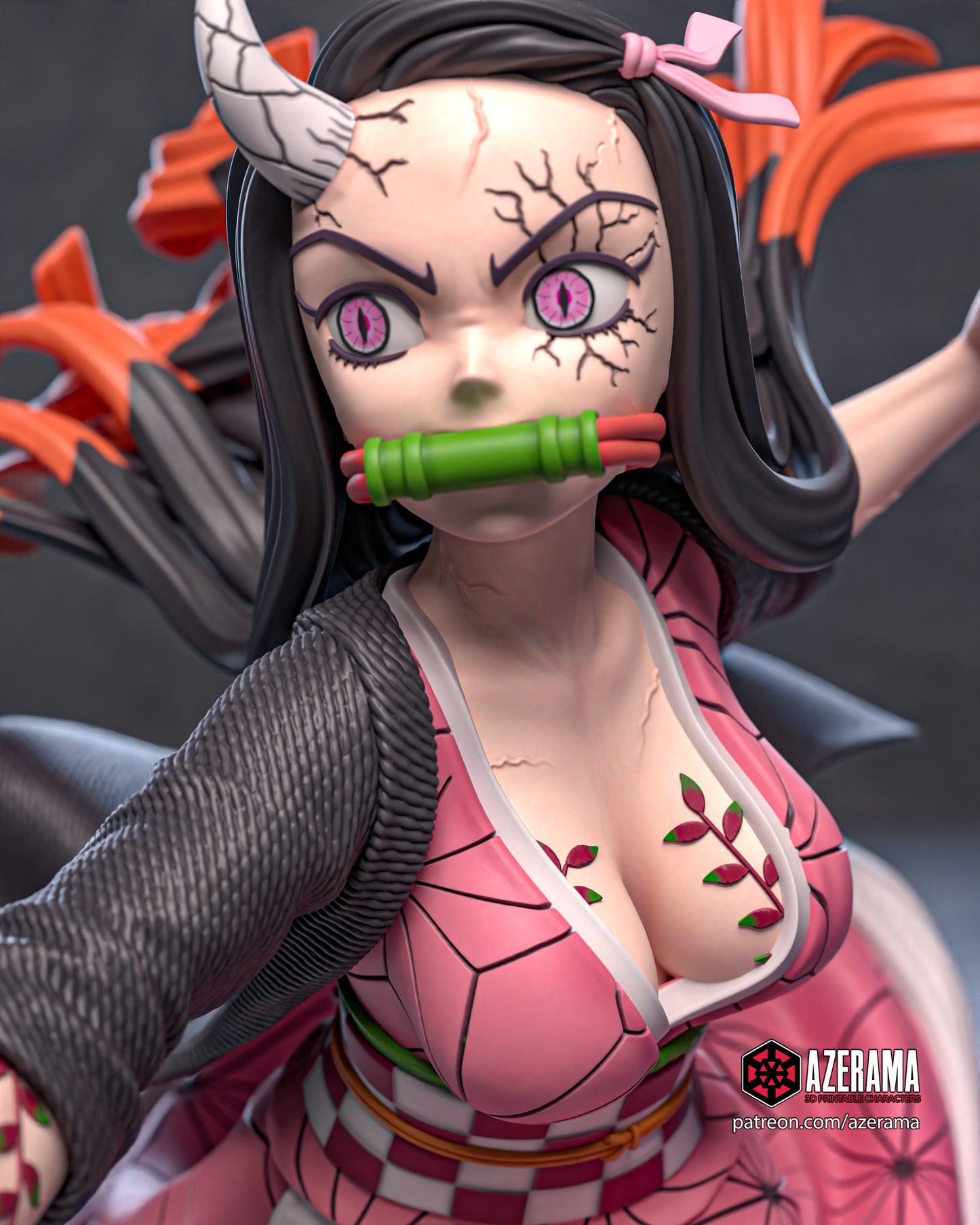 Nezuko - Unassembled and Unpainted Garage Kit - Model Designed by Azerama