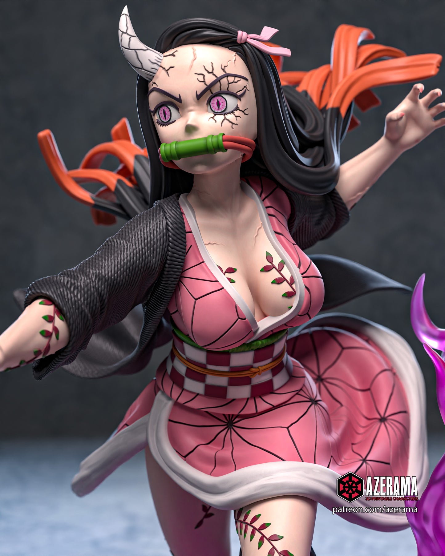 Nezuko - Unassembled and Unpainted Garage Kit - Model Designed by Azerama