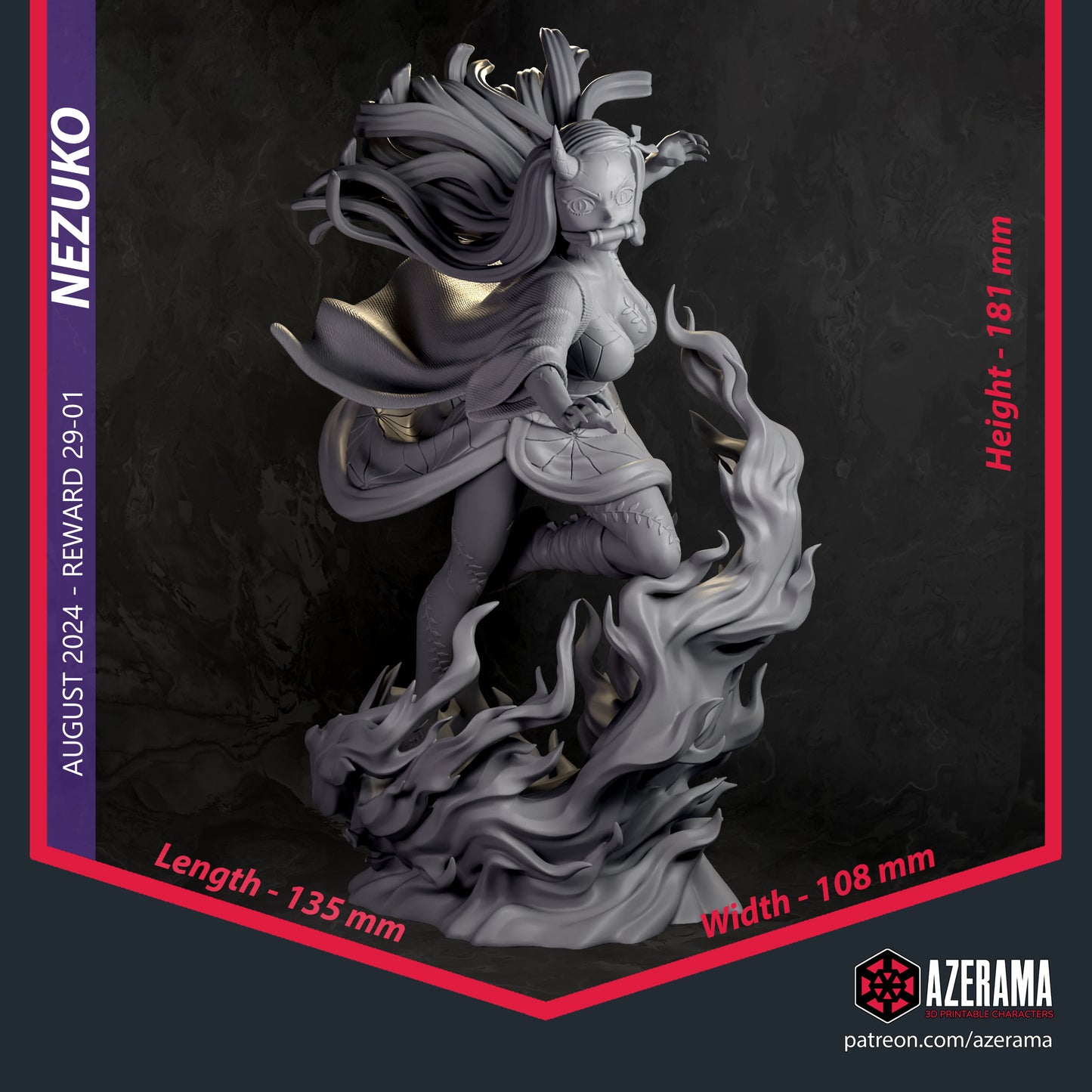 Nezuko - Unassembled and Unpainted Garage Kit - Model Designed by Azerama