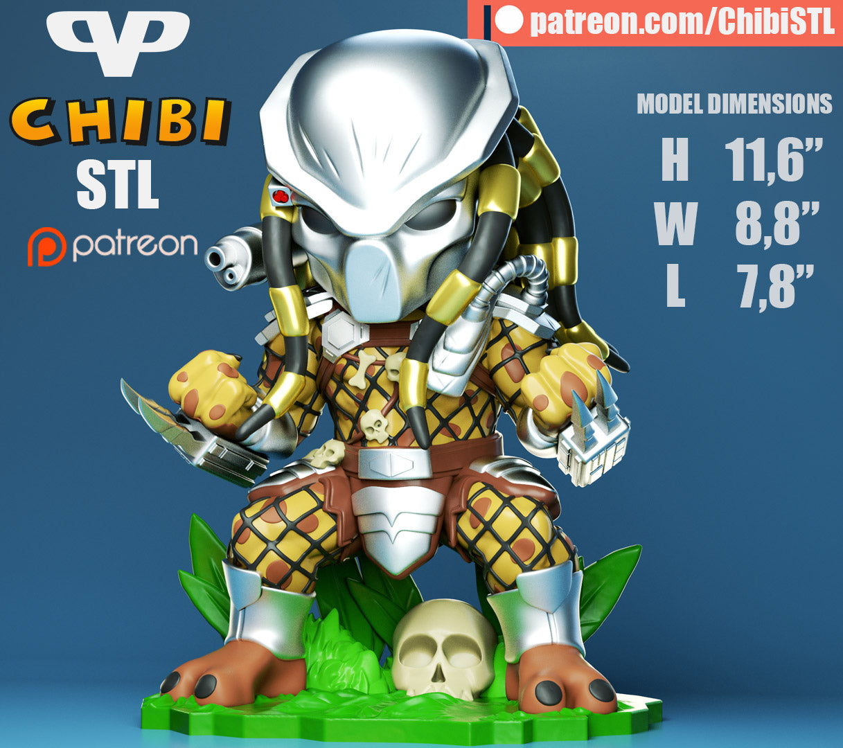Predator  - Unassembled and Unpainted Garage Kit - Model Designed by ChibiSTL