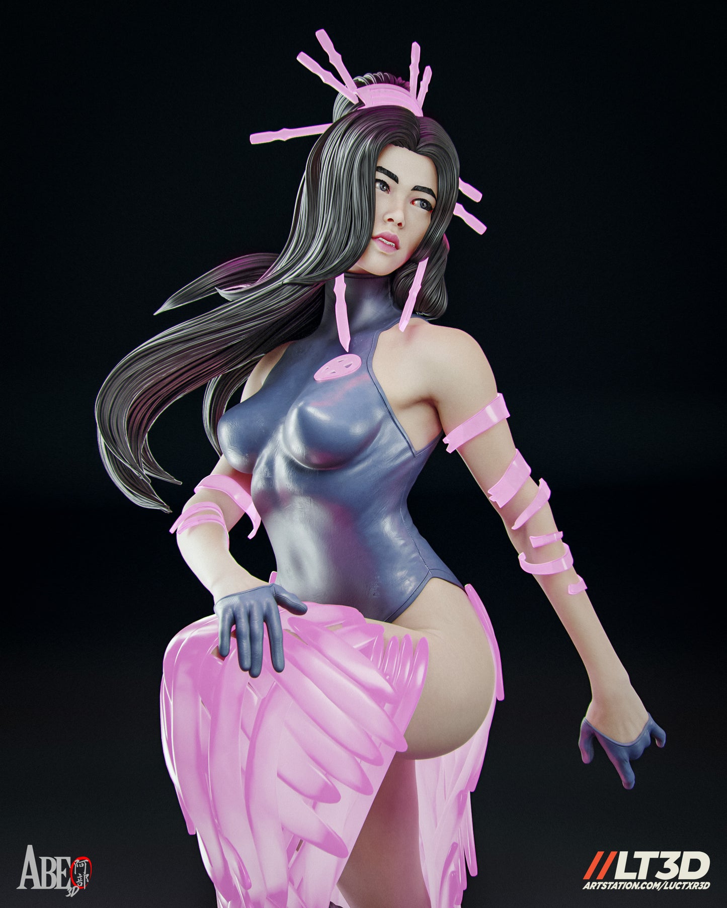 Hellfire Gala Psylocke - Unassembled and Unpainted Garage Kit - Model Designed by Abe3d/LT3D