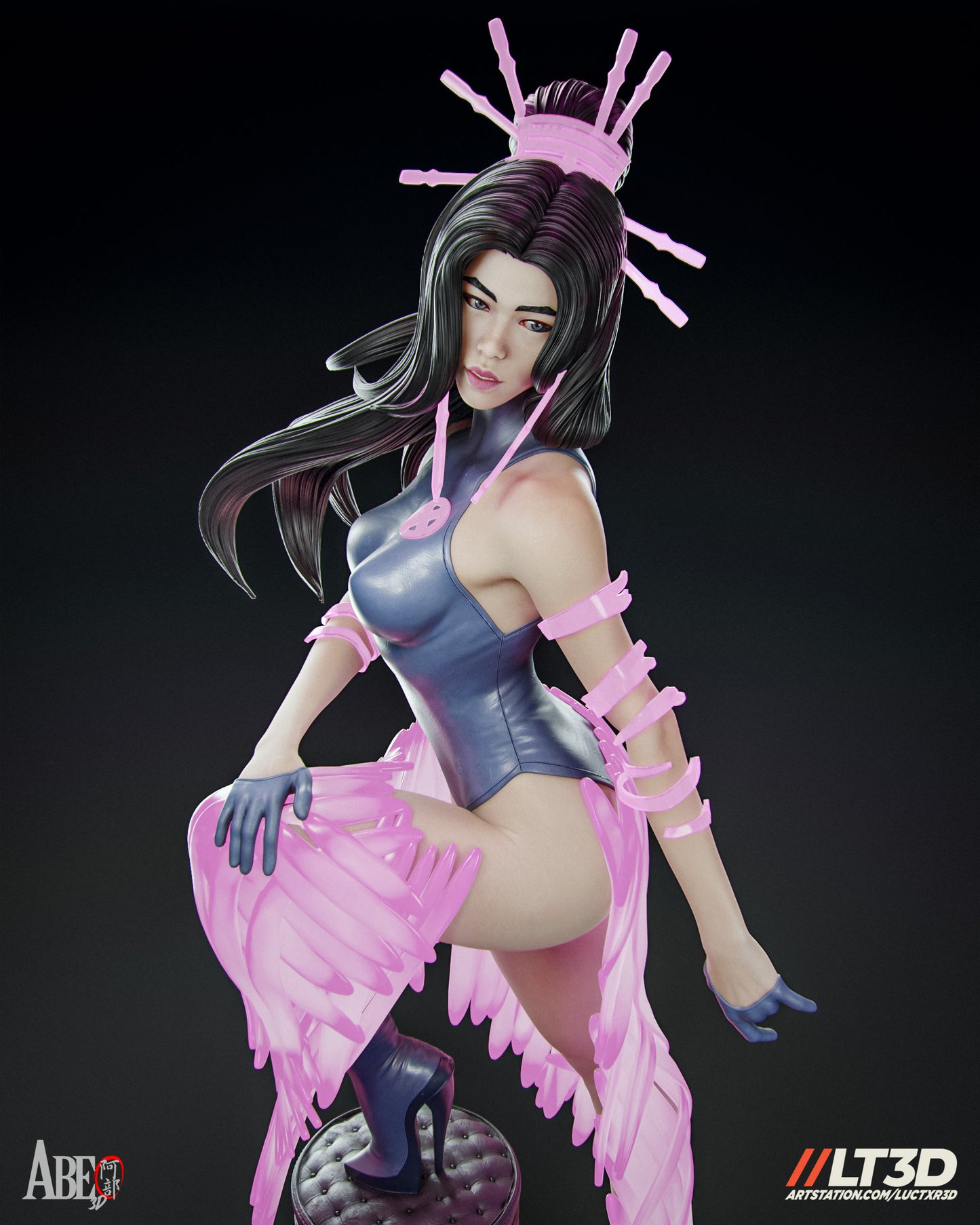 Hellfire Gala Psylocke - Unassembled and Unpainted Garage Kit - Model Designed by Abe3d/LT3D