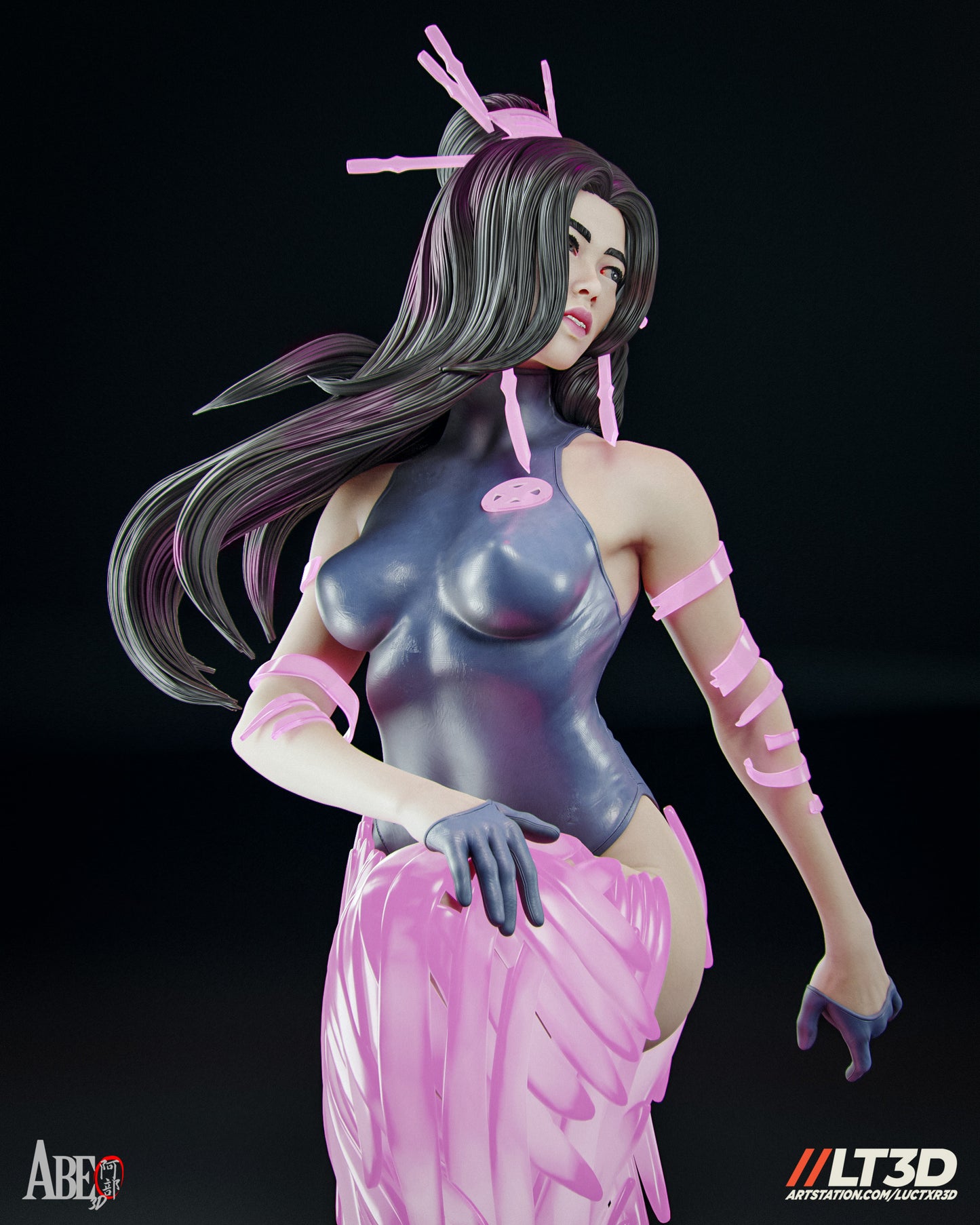 Hellfire Gala Psylocke - Unassembled and Unpainted Garage Kit - Model Designed by Abe3d/LT3D