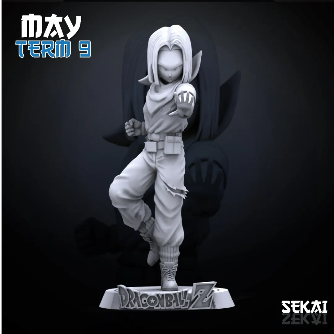 Android #17 and Android #18 - Unassembled and Unpainted Garage Kit - Model Designed by Sekai3D