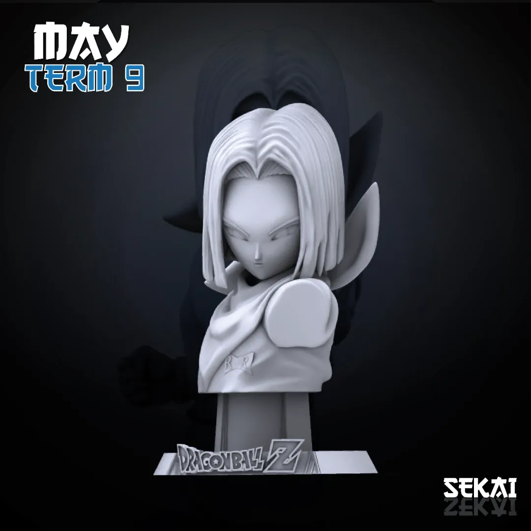 Android #17 and Android #18 - Unassembled and Unpainted Garage Kit - Model Designed by Sekai3D