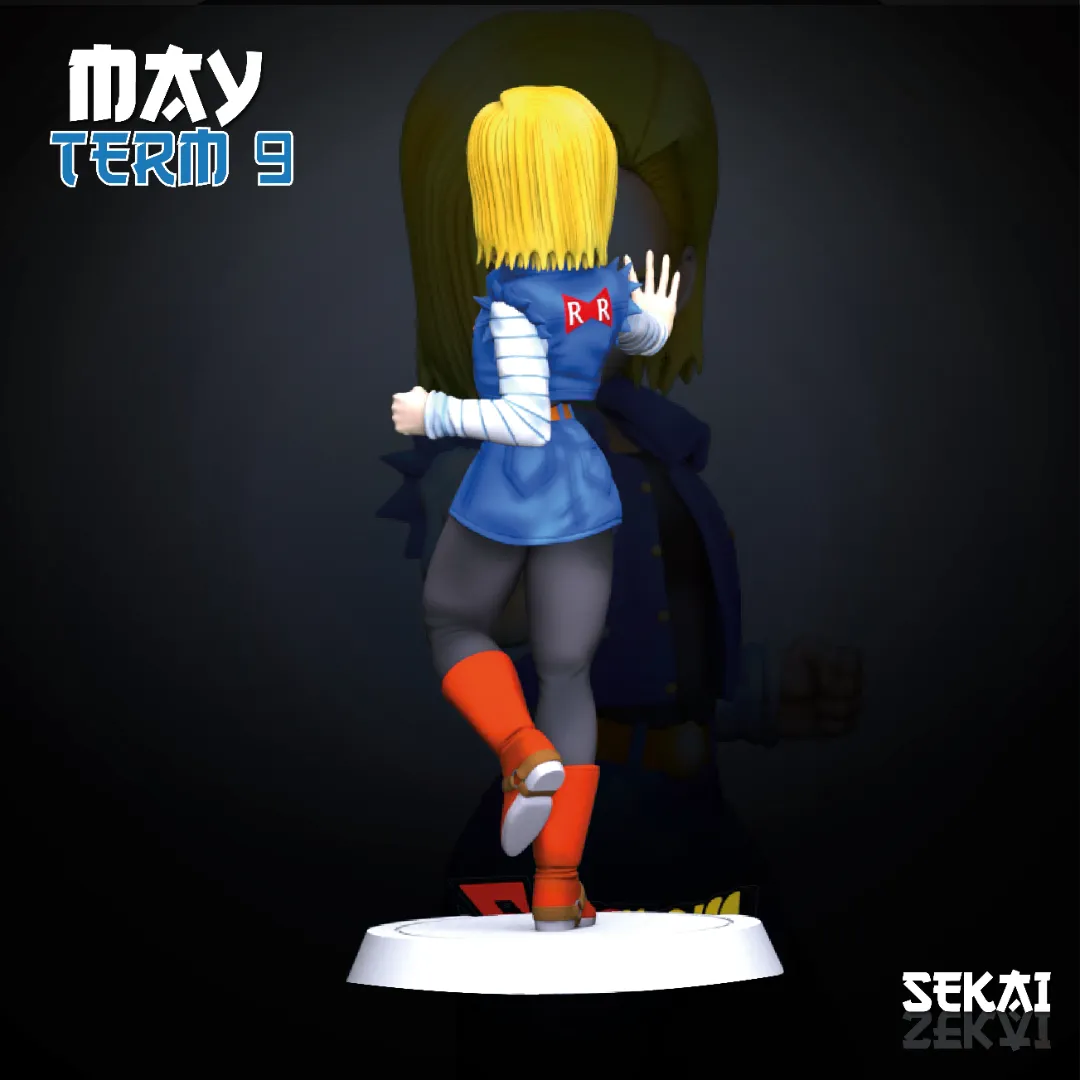 Android #17 and Android #18 - Unassembled and Unpainted Garage Kit - Model Designed by Sekai3D