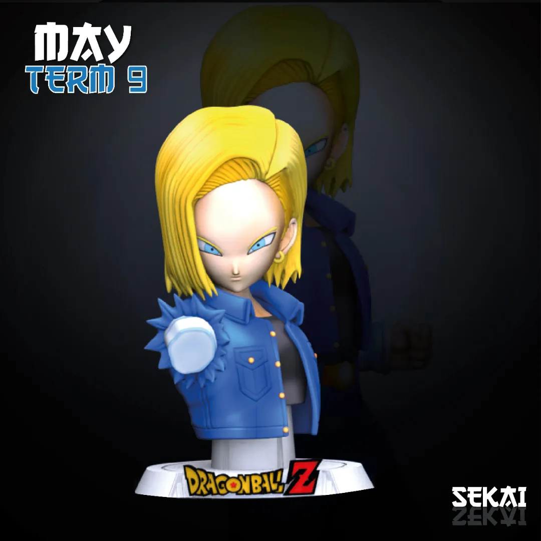 Android #17 and Android #18 - Unassembled and Unpainted Garage Kit - Model Designed by Sekai3D