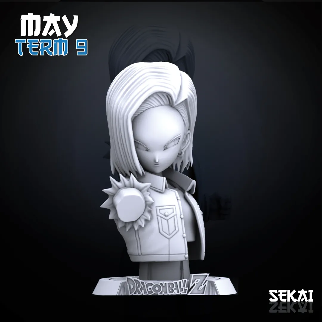 Android #17 and Android #18 - Unassembled and Unpainted Garage Kit - Model Designed by Sekai3D