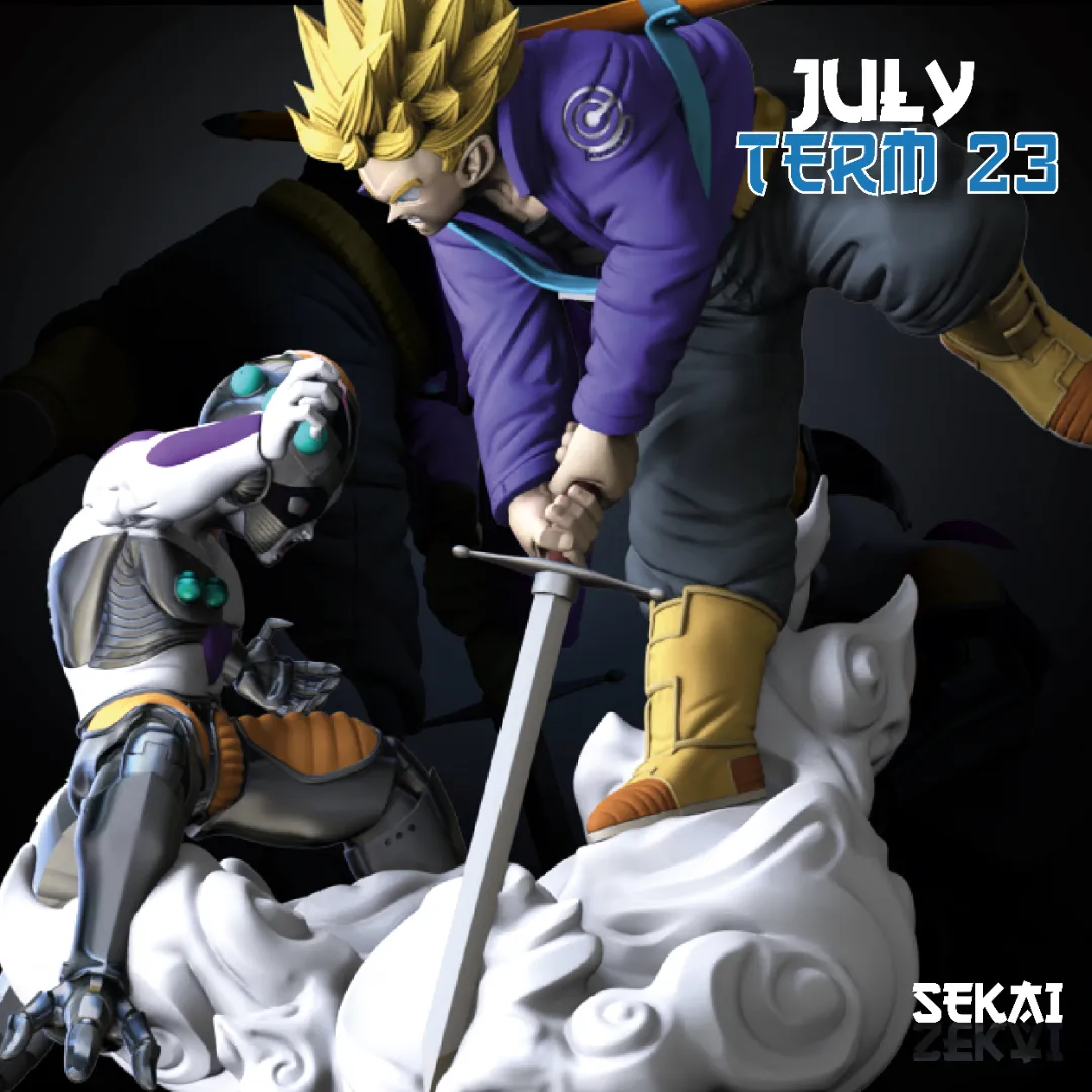 Trunks vs Frieza - Unassembled and Unpainted Garage Kit - Model Designed by Sekai3D