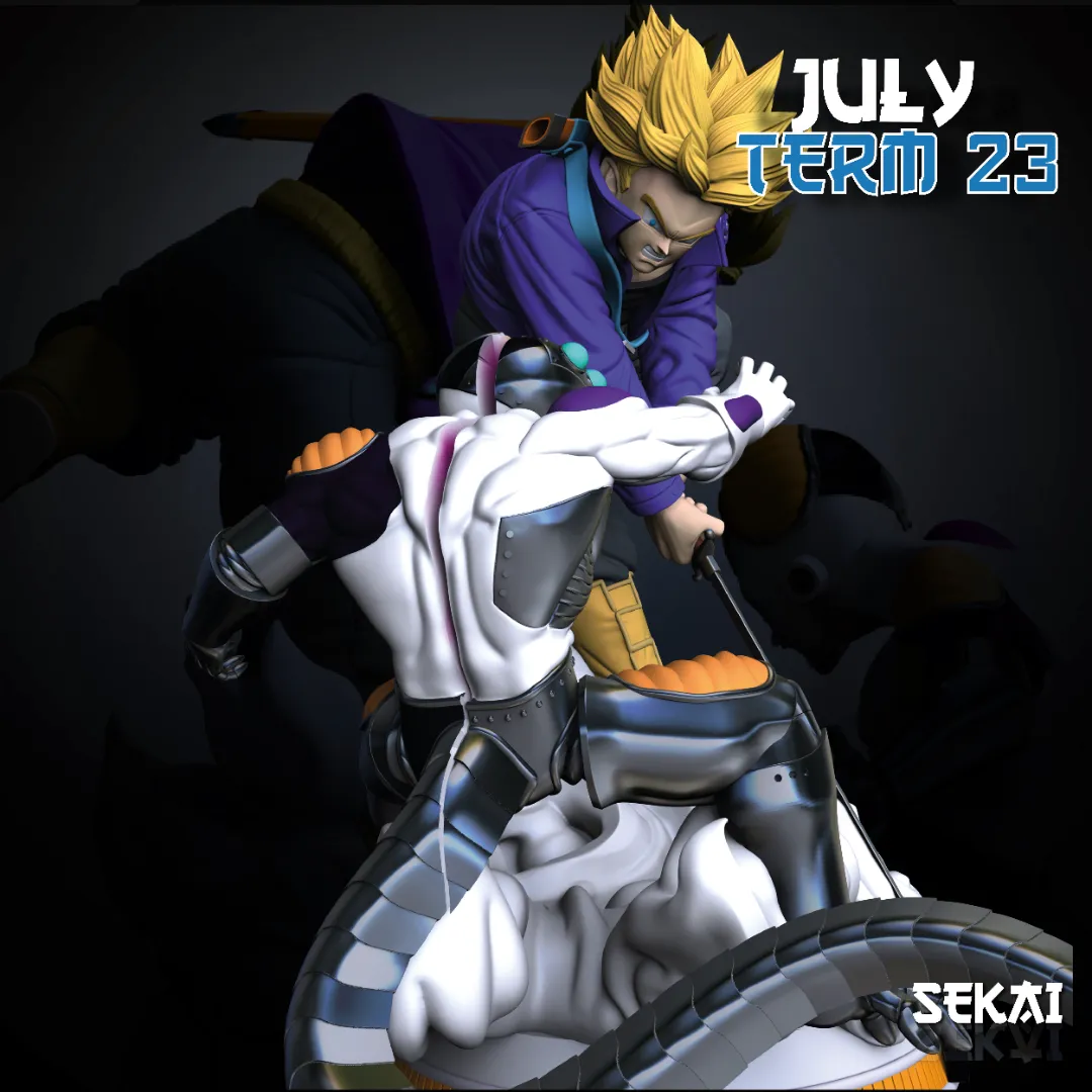 Trunks vs Frieza - Unassembled and Unpainted Garage Kit - Model Designed by Sekai3D
