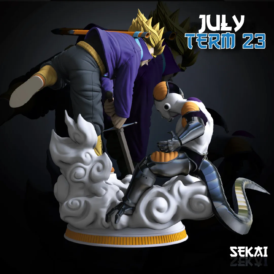 Trunks vs Frieza - Unassembled and Unpainted Garage Kit - Model Designed by Sekai3D