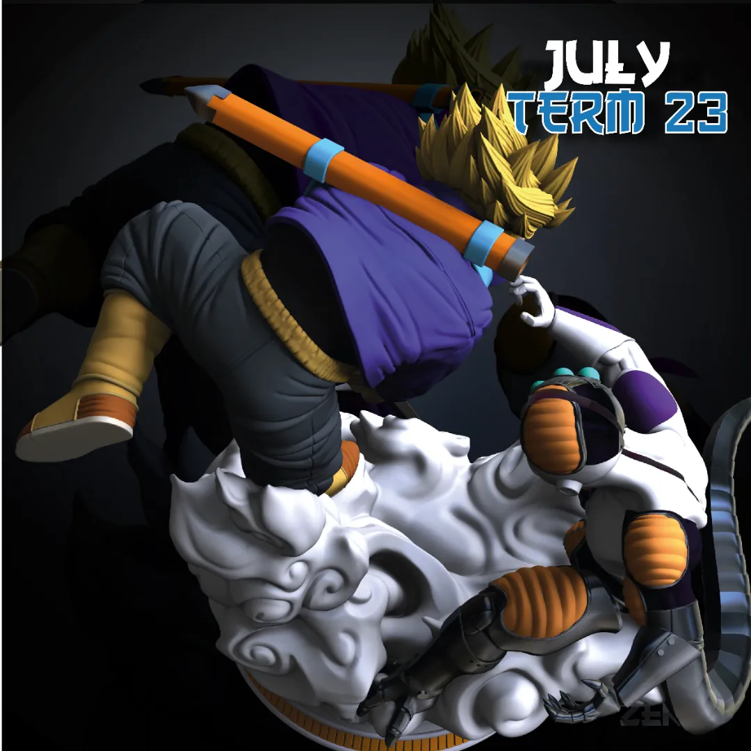 Trunks vs Frieza - Unassembled and Unpainted Garage Kit - Model Designed by Sekai3D