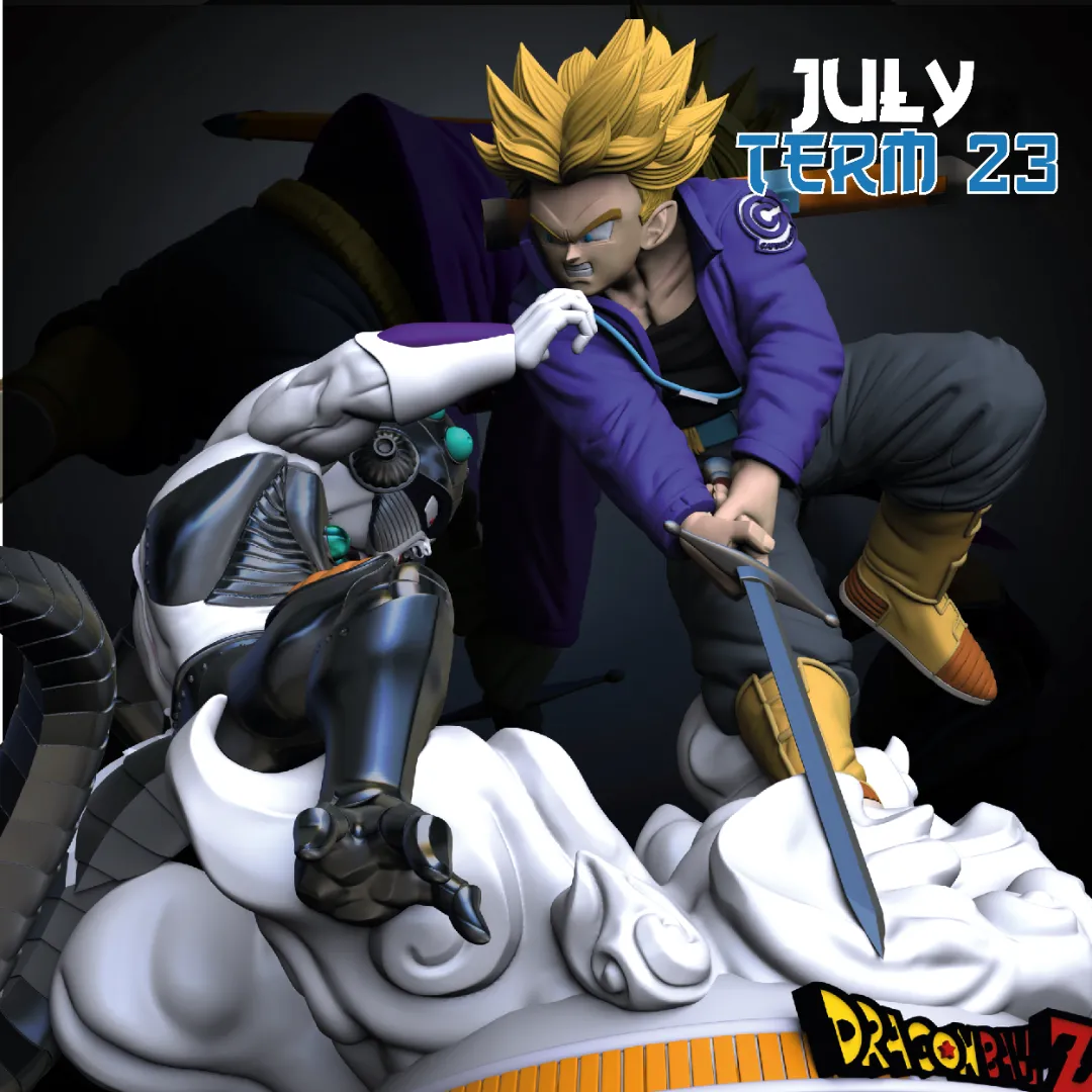 Trunks vs Frieza - Unassembled and Unpainted Garage Kit - Model Designed by Sekai3D