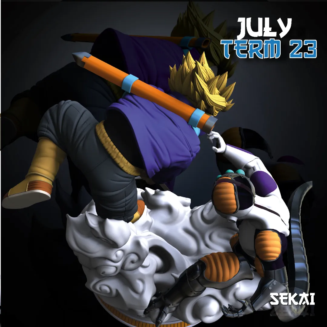 Trunks vs Frieza - Unassembled and Unpainted Garage Kit - Model Designed by Sekai3D