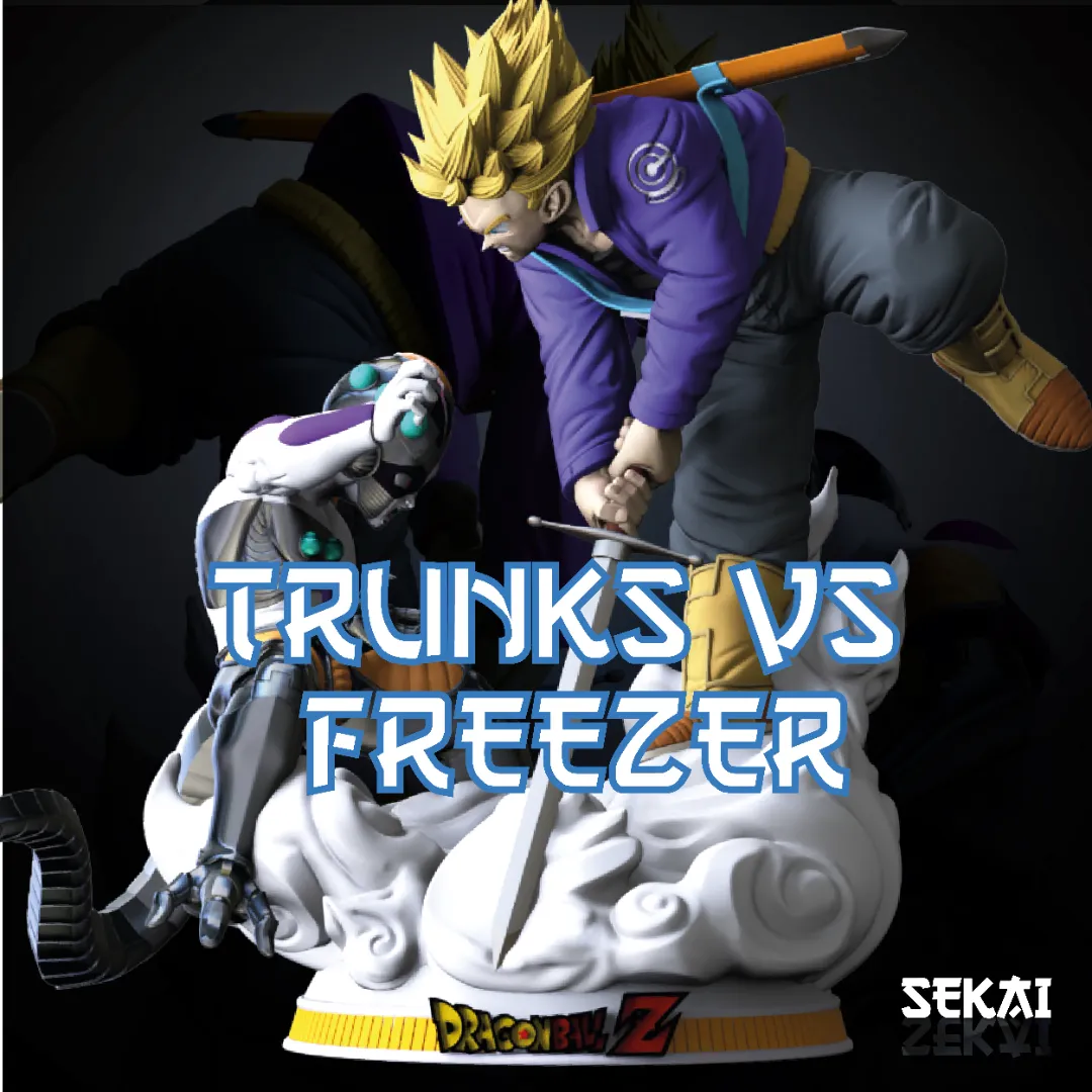 Trunks vs Frieza - Unassembled and Unpainted Garage Kit - Model Designed by Sekai3D