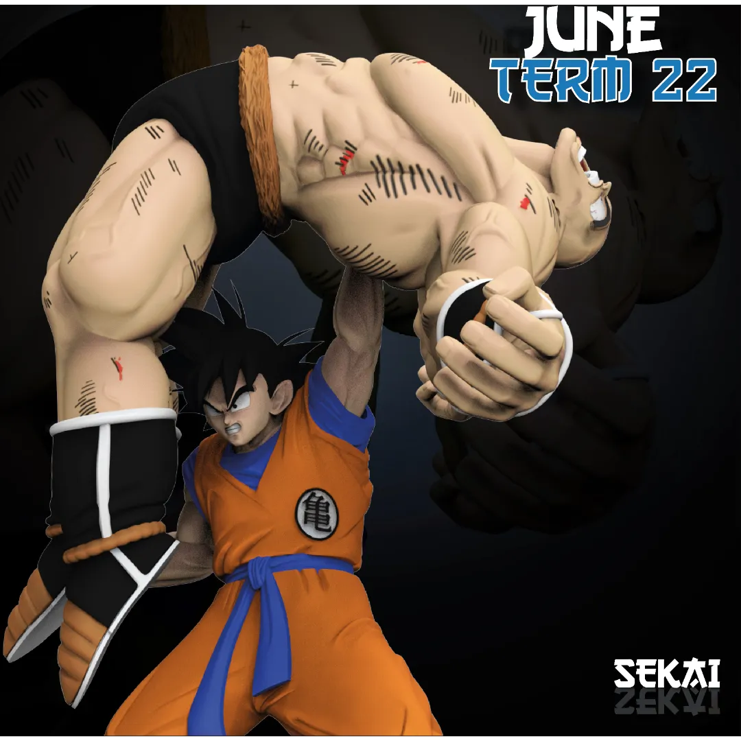 Goku vs Nappa  - Unassembled and Unpainted Garage Kit - Model Designed by Sekai3D