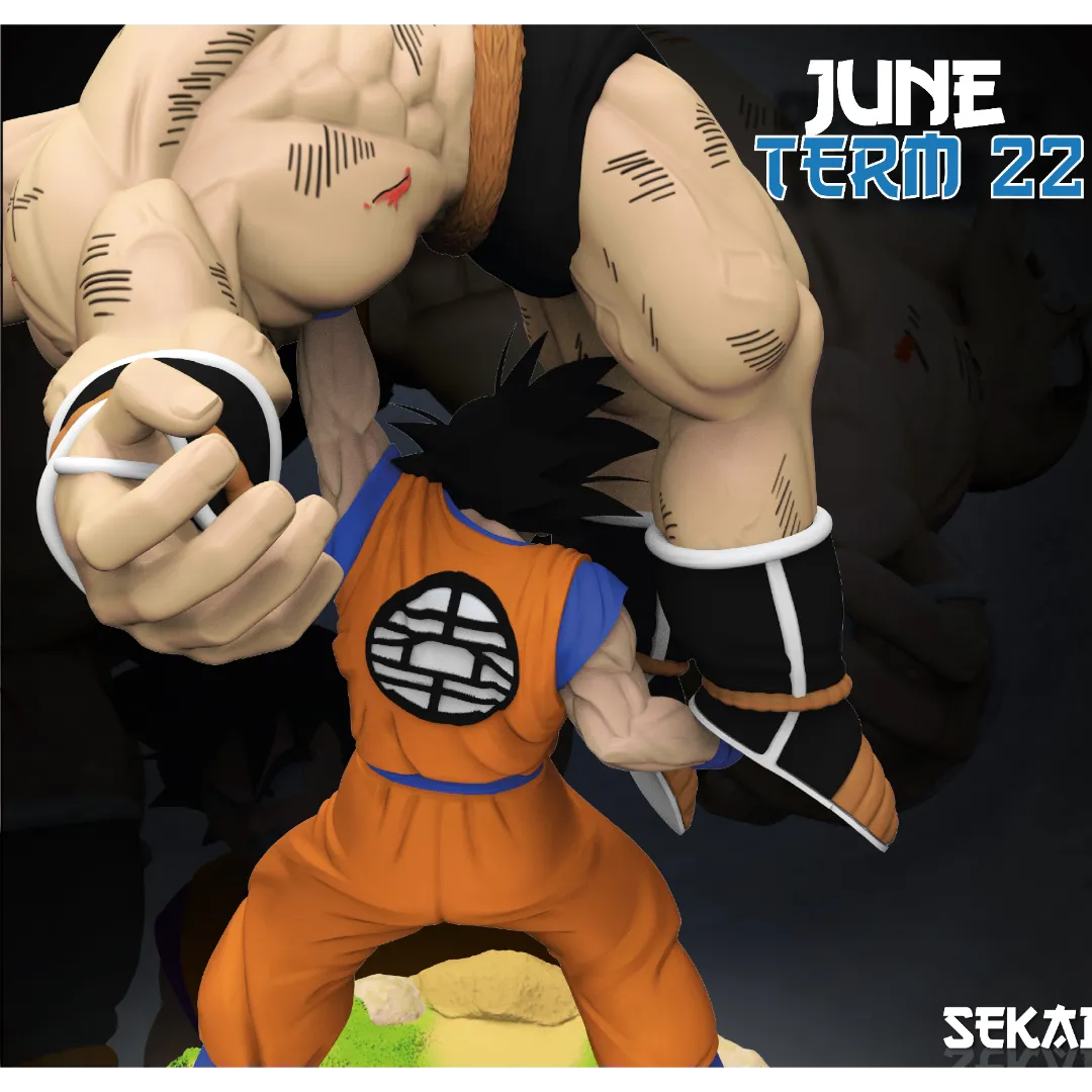 Goku vs Nappa  - Unassembled and Unpainted Garage Kit - Model Designed by Sekai3D