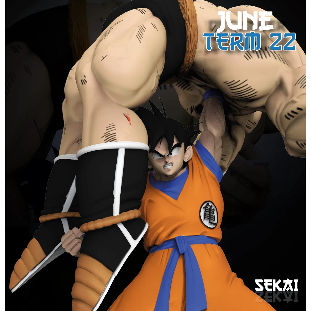 Goku vs Nappa  - Unassembled and Unpainted Garage Kit - Model Designed by Sekai3D