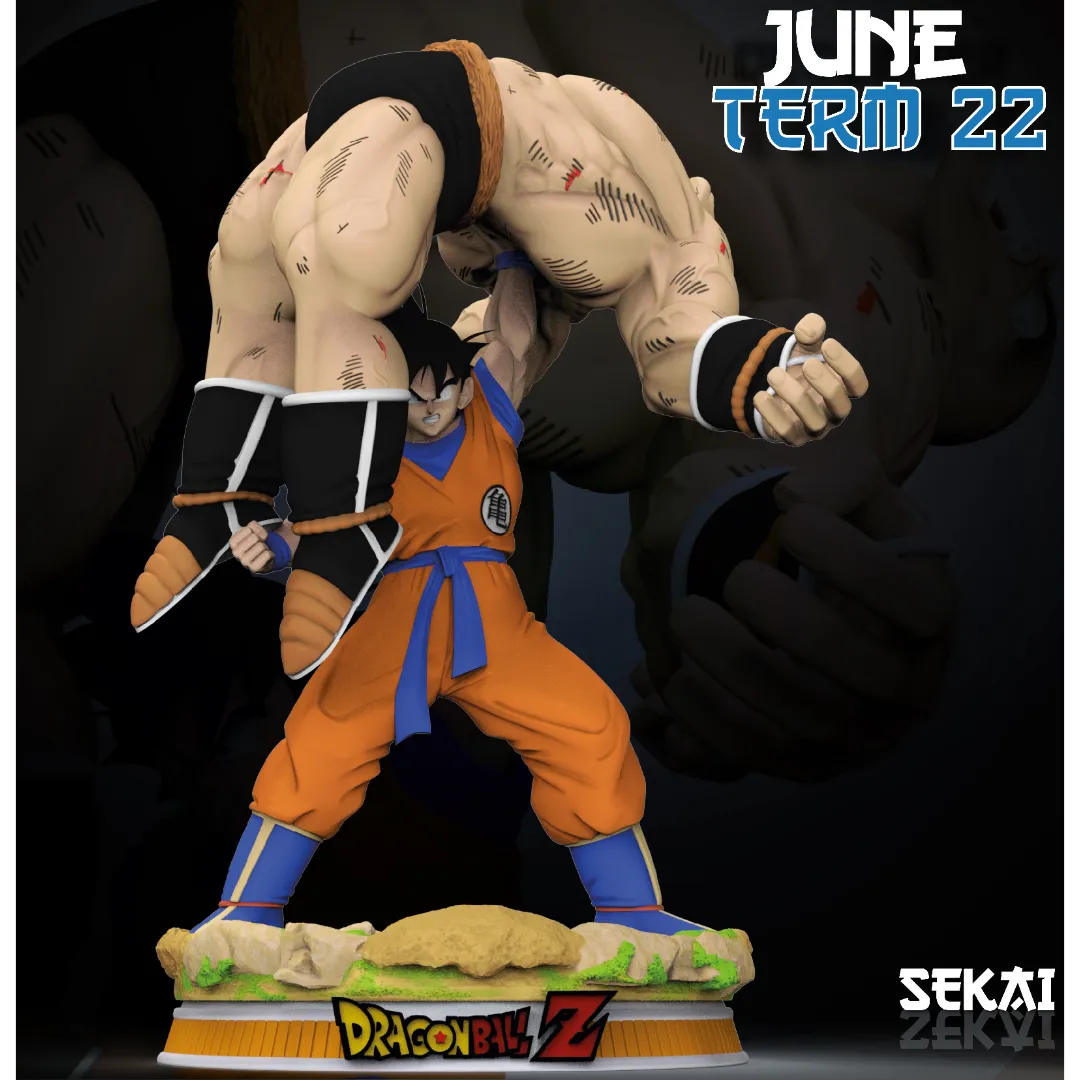 Goku vs Nappa  - Unassembled and Unpainted Garage Kit - Model Designed by Sekai3D