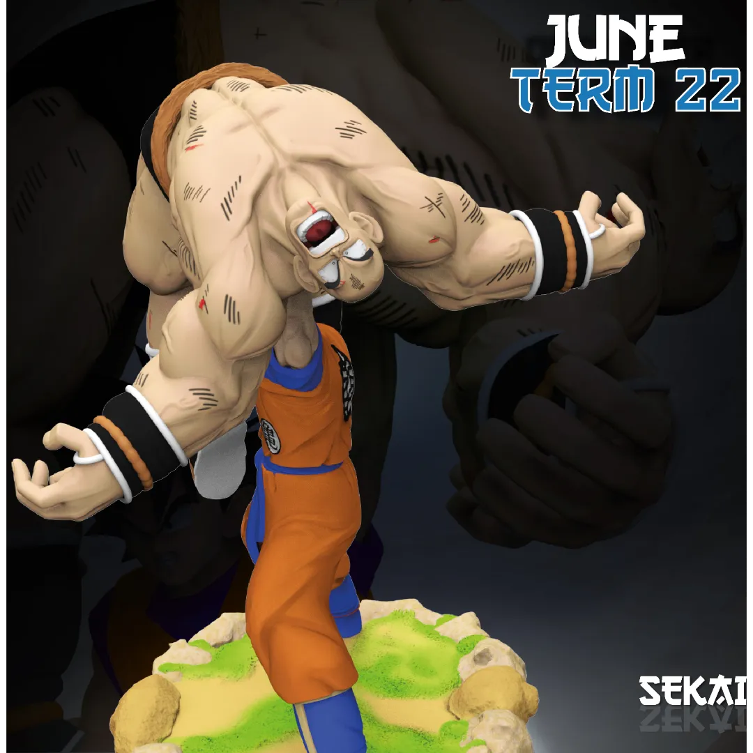 Goku vs Nappa  - Unassembled and Unpainted Garage Kit - Model Designed by Sekai3D